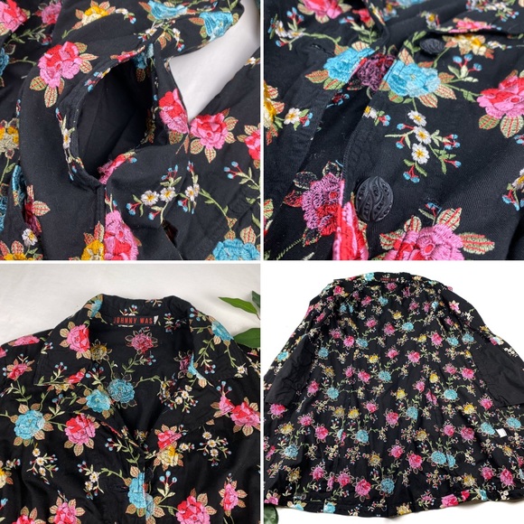 Johnny Was Heavily Floral Embroidered Long Jacket - Picture 7 of 8